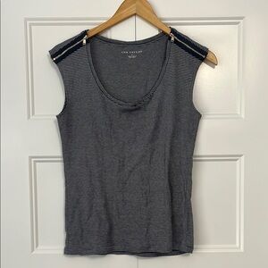 Ann Taylor navy striped shirt